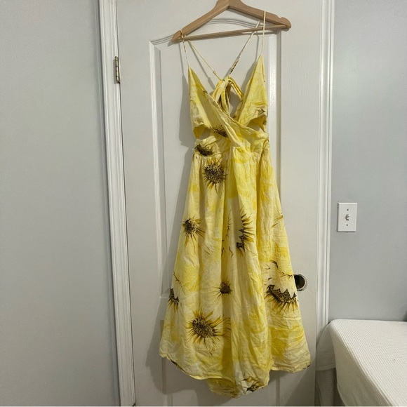 H&M V-NECK COTTON DRESS SUNFLOWER XXL - Picture 1 of 6